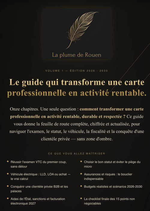 DEVENIR UN CHAUFFEUR VTC RENTABLE (2026-2030)